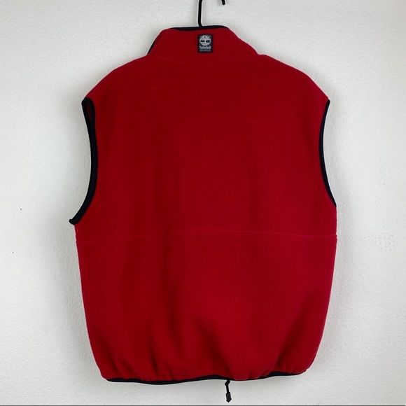 Vintage Timberland Polartec Red Full Zip Vest SZ L - Picture 8 of 10